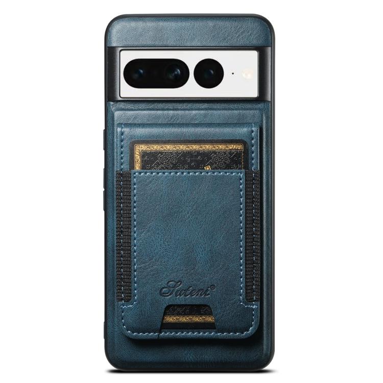For Google Pixel 7 Suteni H17 Oil Eax Leather Detachable Wallet Phone Case(Blue) by Suteni