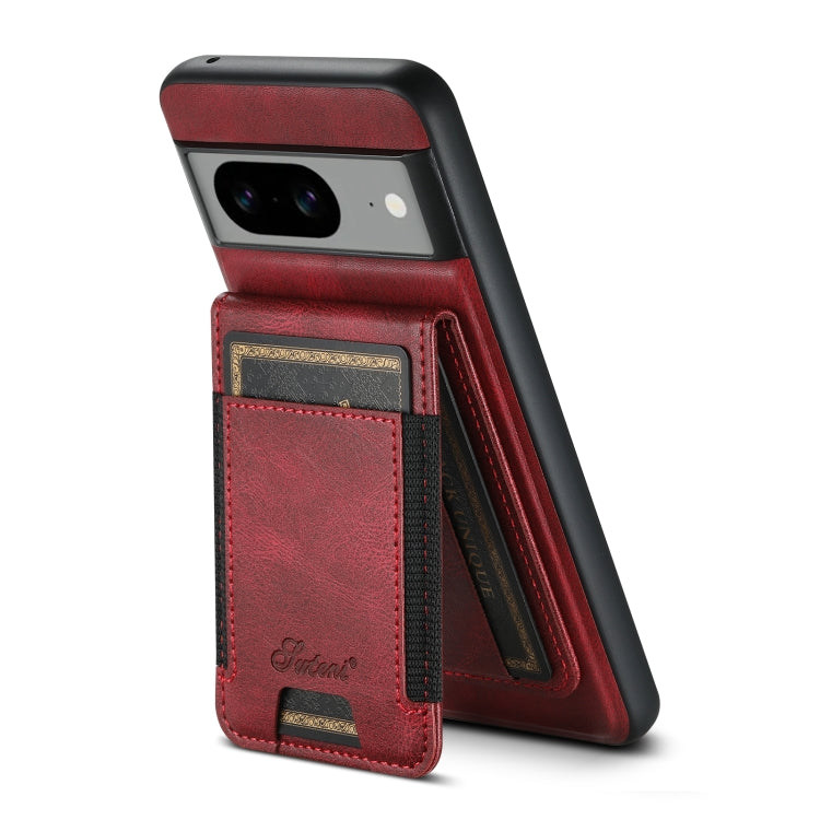For Google Pixel 6a Suteni H17 Oil Eax Leather Detachable Wallet Phone Case(Red) by Suteni