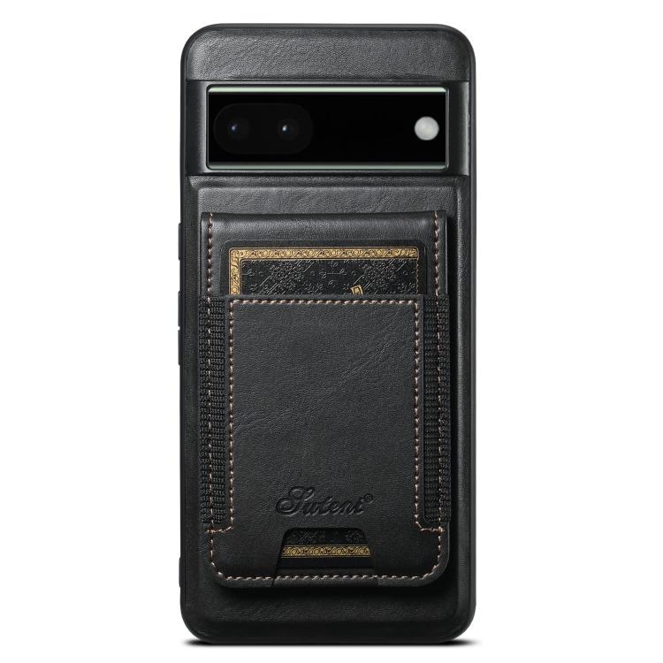 For Google Pixel 6 Pro Suteni H17 Oil Eax Leather Detachable Wallet Phone Case(Black) by Suteni