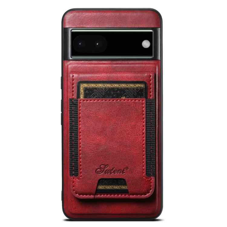 For Google Pixel 6 Pro Suteni H17 Oil Eax Leather Detachable Wallet Phone Case(Red) by Suteni