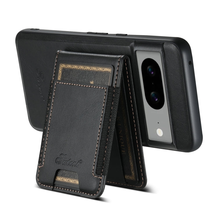 For Google Pixel 6 Suteni H17 Oil Eax Leather Detachable Wallet Phone Case(Black) by Suteni