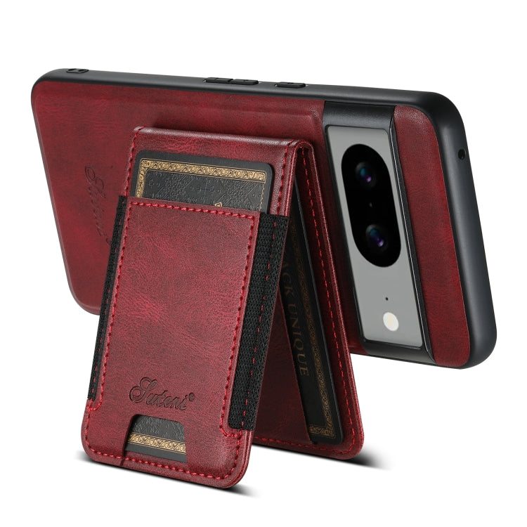 For Google Pixel 6 Suteni H17 Oil Eax Leather Detachable Wallet Phone Case(Red) by Suteni