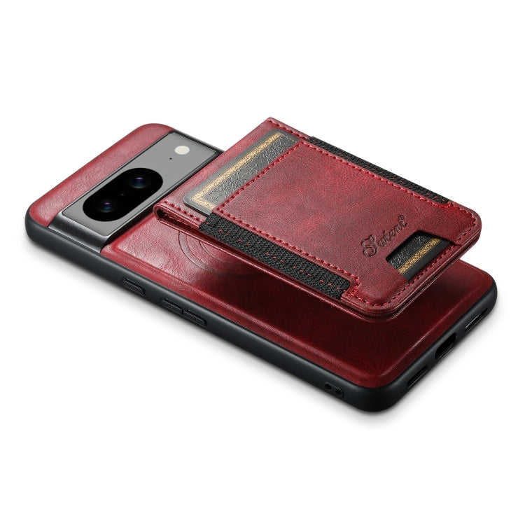 For Google Pixel 6 Suteni H17 Oil Eax Leather Detachable Wallet Phone Case(Red) by Suteni