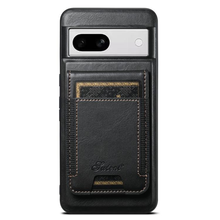For Google Pixel 8a Suteni H17 Oil Eax Leather Detachable Wallet Phone Case(Black) by Suteni