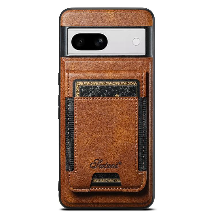 For Google Pixel 8a Suteni H17 Oil Eax Leather Detachable Wallet Phone Case(Brown) by Suteni
