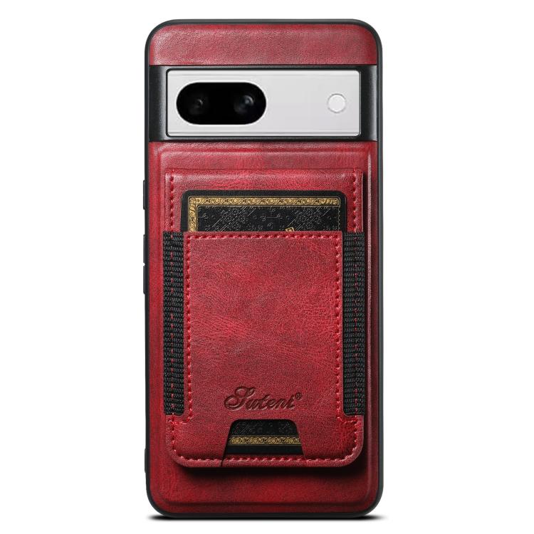 For Google Pixel 8a Suteni H17 Oil Eax Leather Detachable Wallet Phone Case(Red) by Suteni