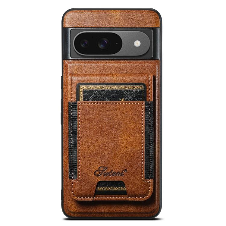 For Google Pixel 9 Suteni H17 Oil Eax Leather Detachable Wallet Phone Case(Brown) by Suteni