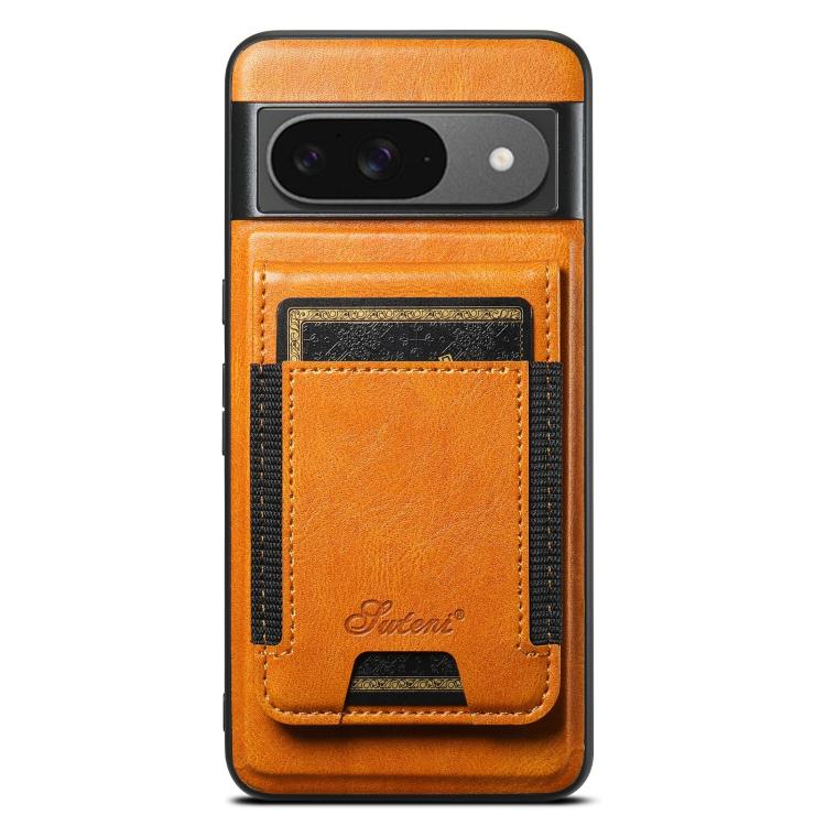 For Google Pixel 9 Suteni H17 Oil Eax Leather Detachable Wallet Phone Case(Khaki) by Suteni