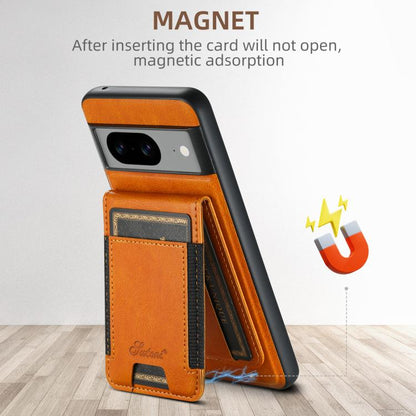 For Google Pixel 9 Suteni H17 Oil Eax Leather Detachable Wallet Phone Case(Khaki) by Suteni