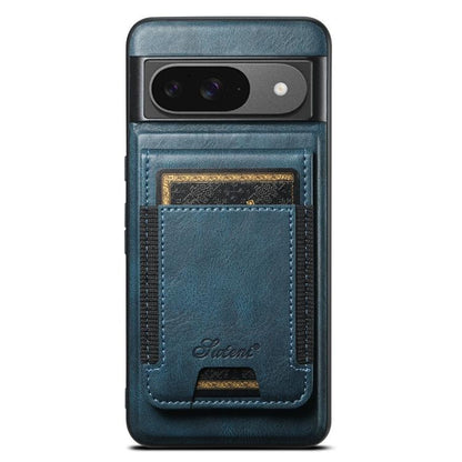 For Google Pixel 9 Suteni H17 Oil Eax Leather Detachable Wallet Phone Case(Blue) by Suteni