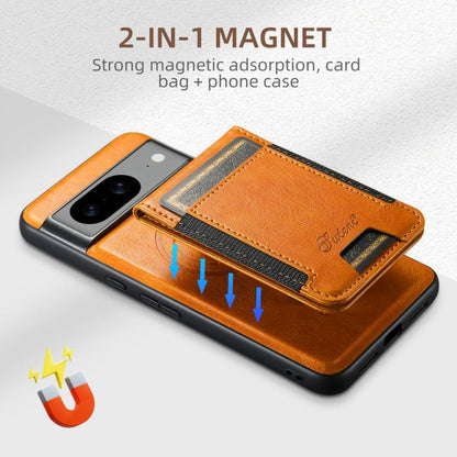 For Google Pixel 9 Pro Suteni H17 Oil Eax Leather Detachable Wallet Phone Case(Khaki) by Suteni