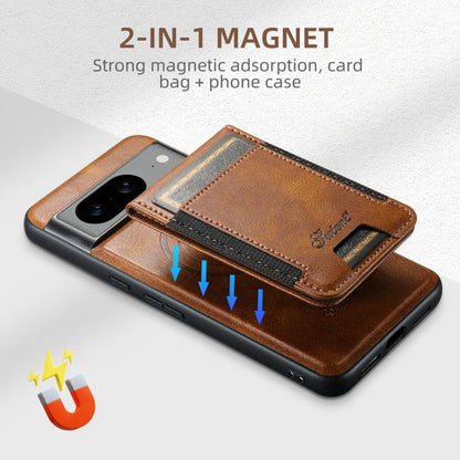 For Google Pixel 9 Pro XL Suteni H17 Oil Eax Leather Detachable Wallet Phone Case(Brown) by Suteni