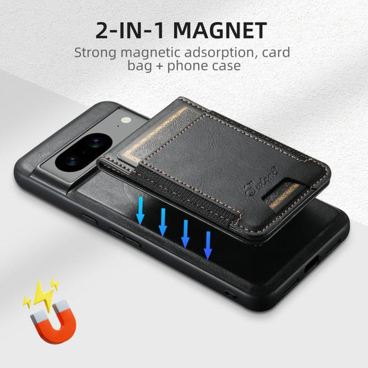 For Google Pixel 10 Pro XL Suteni H17 Oil Eax Leather Detachable Wallet Phone Case(Black) by Suteni