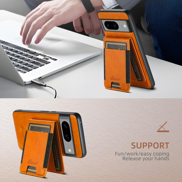 For Google Pixel 10 Pro XL Suteni H17 Oil Eax Leather Detachable Wallet Phone Case(Khaki) by Suteni