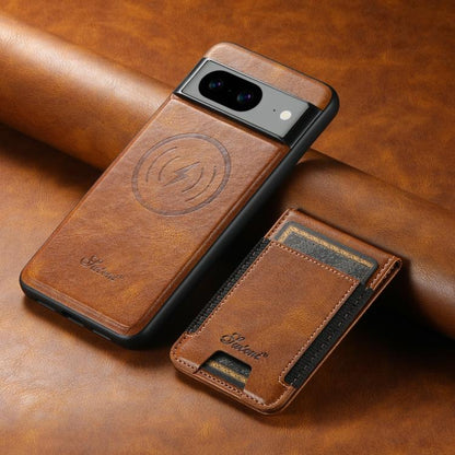 For Google Pixel 10 Pro Suteni H17 Oil Eax Leather Detachable Wallet Phone Case(Brown) by Suteni