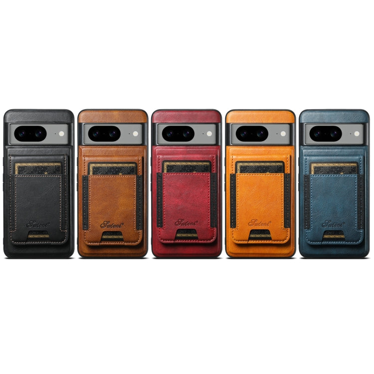 For Google Pixel 7a Suteni H17 Oil Eax Leather Detachable Wallet Phone Case(Brown) by Suteni