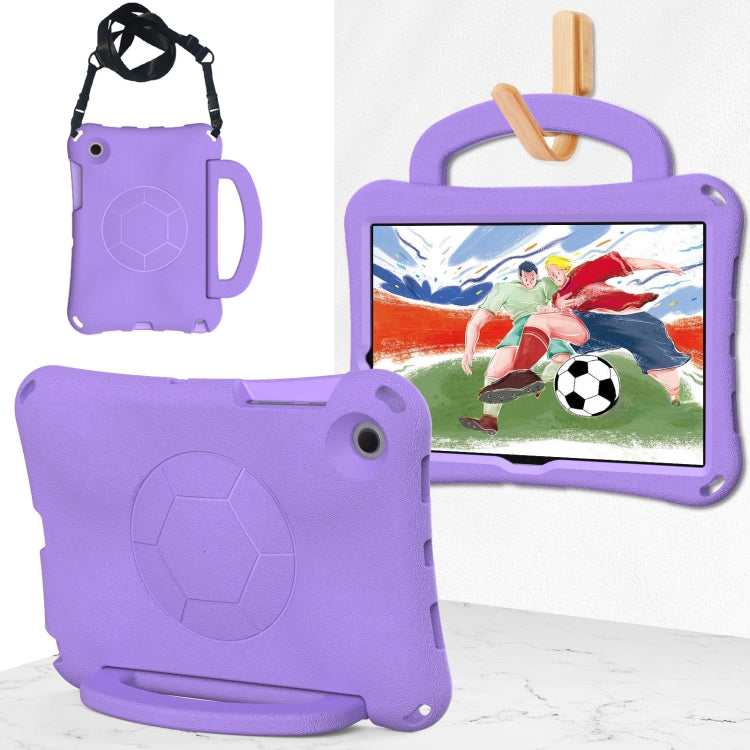 For Samsung Galaxy Tab A8 10.5 2021 Handle Football Shaped EVA Shockproof Tablet Case(Light Purple) by bashfashion