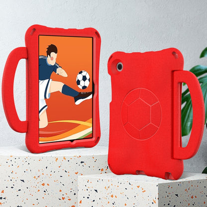 For Samsung Galaxy Tab A8 10.5 2021 Handle Football Shaped EVA Shockproof Tablet Case(Red) by bashfashion
