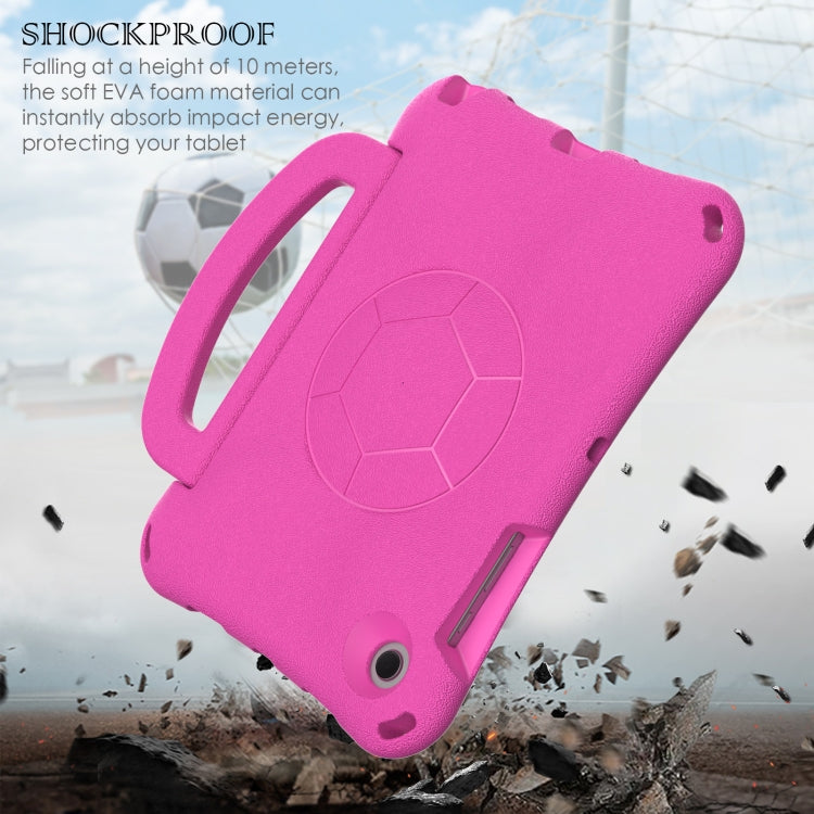 For Samsung Galaxy Tab A8 10.5 2021 Handle Football Shaped EVA Shockproof Tablet Case(Rose Red) by bashfashion