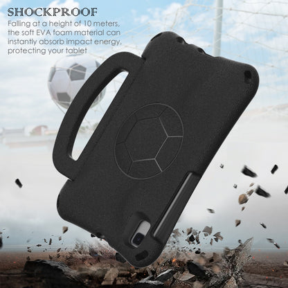 For Samsung Galaxy Tab A11 / A9 Handle Football Shaped EVA Shockproof Tablet Case(Black) by bashfashion