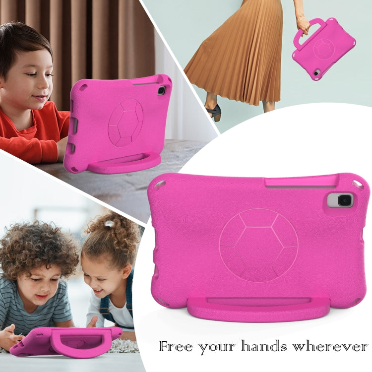 For Samsung Galaxy Tab A 8.0 T290/T295 Handle Football Shaped EVA Shockproof Tablet Case(Rose Red) by bashfashion