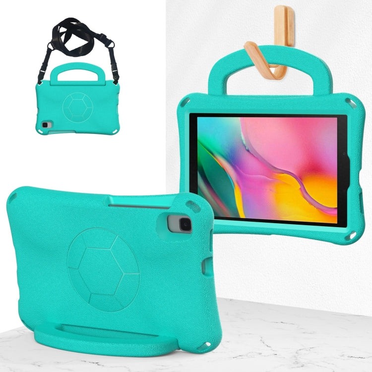For Samsung Galaxy Tab A 8.0 T290/T295 Handle Football Shaped EVA Shockproof Tablet Case(Mint Green) by bashfashion