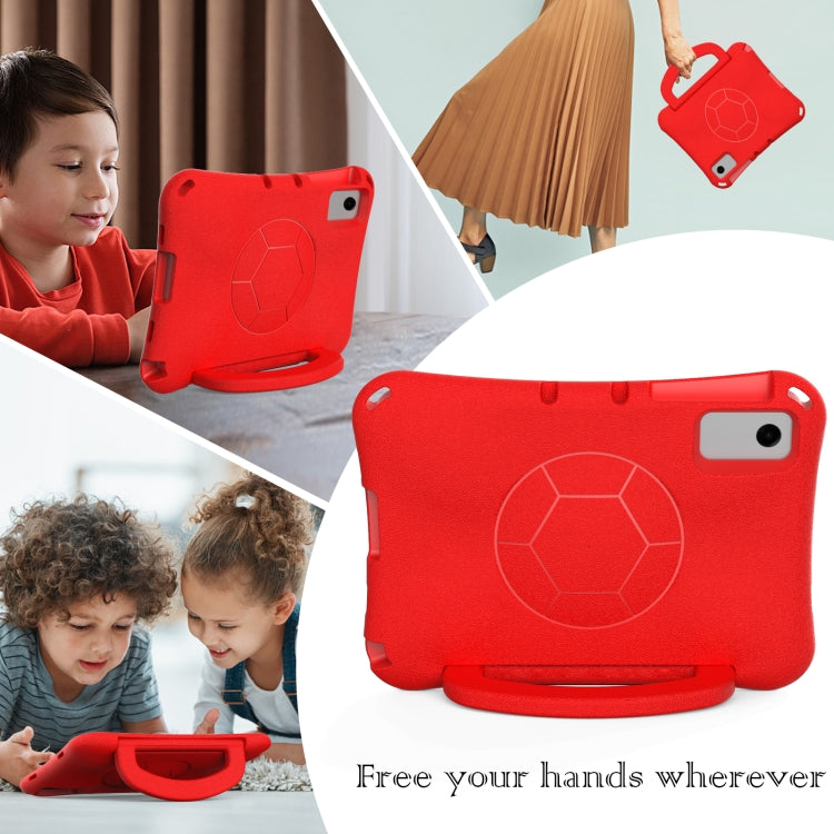 For Samsung Galaxy Tab A11+ / A9+ Handle Football Shaped EVA Shockproof Tablet Case(Red) by bashfashion