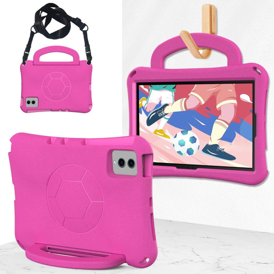 For Samsung Galaxy Tab S8 11 X700N 2022 Handle Football Shaped EVA Shockproof Tablet Case(Rose Red) by bashfashion