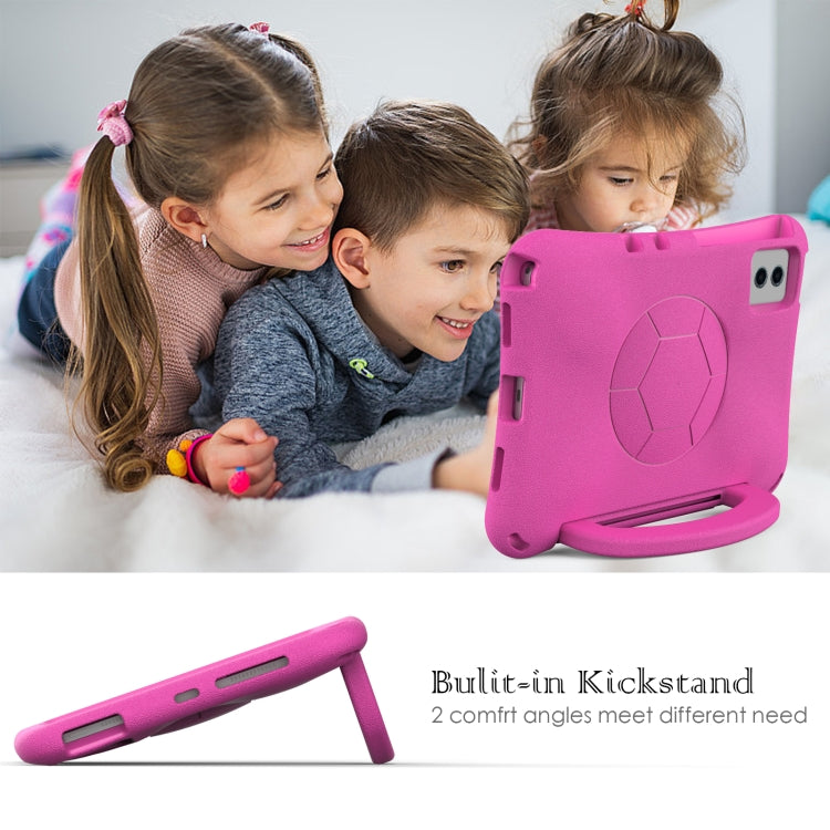 For Samsung Galaxy Tab S8 11 X700N 2022 Handle Football Shaped EVA Shockproof Tablet Case(Rose Red) by bashfashion