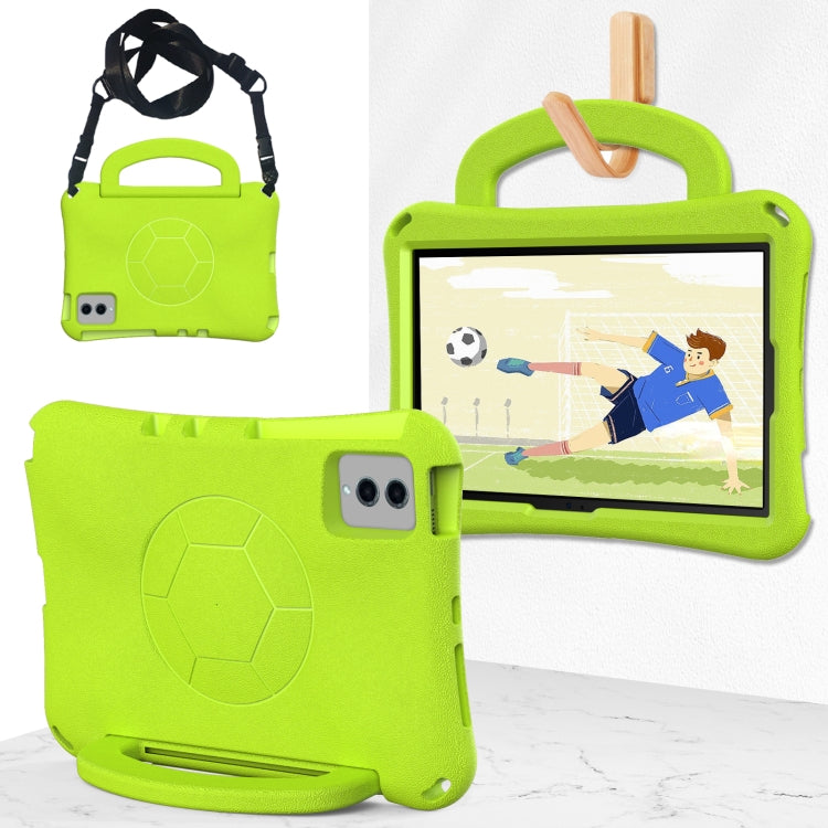 For Samsung Galaxy Tab S9 FE 11 X510 2023 Handle Football Shaped EVA Shockproof Tablet Case(Grass Green) by bashfashion