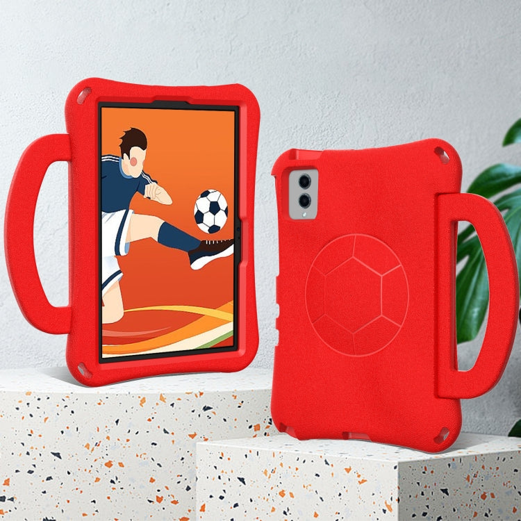 For Samsung Galaxy Tab S9 FE 11 X510 2023 Handle Football Shaped EVA Shockproof Tablet Case(Red) by bashfashion