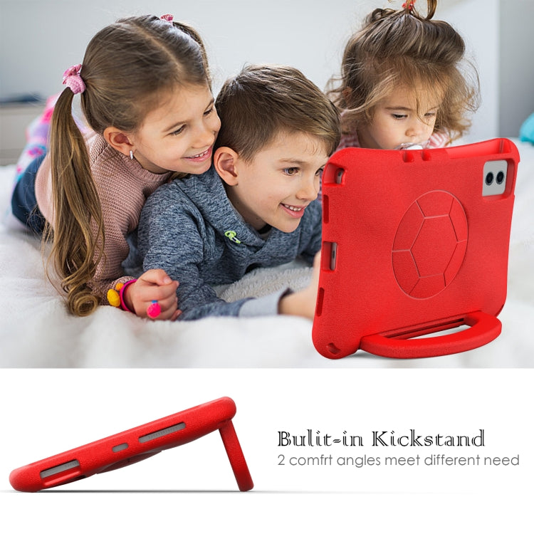 For Samsung Galaxy Tab S9 FE 11 X510 2023 Handle Football Shaped EVA Shockproof Tablet Case(Red) by bashfashion