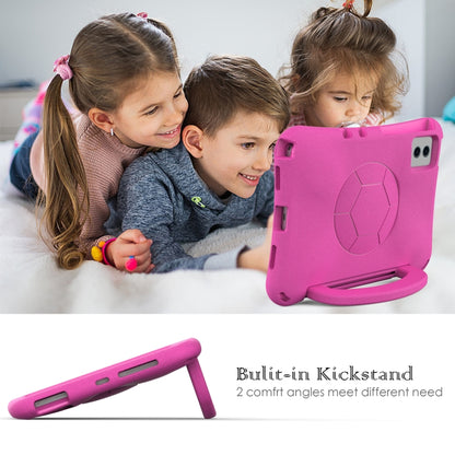 For Samsung Galaxy Tab S9 FE 11 X510 2023 Handle Football Shaped EVA Shockproof Tablet Case(Rose Red) by bashfashion
