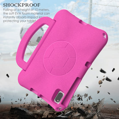 For Samsung Galaxy Tab A7 10.4 T509 2022 Handle Football Shaped EVA Shockproof Tablet Case(Rose Red) by bashfashion