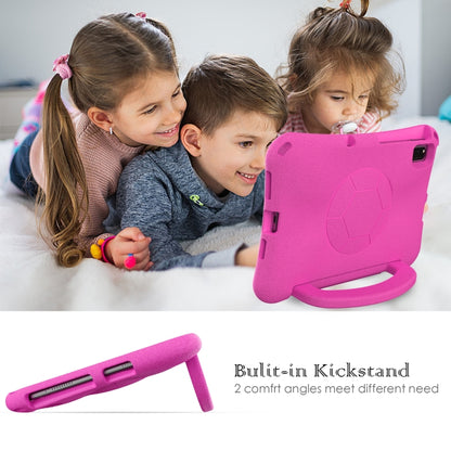 For Samsung Galaxy Tab S6 Lite 10.4 2024 Handle Football Shaped EVA Shockproof Tablet Case(Rose Red) by bashfashion