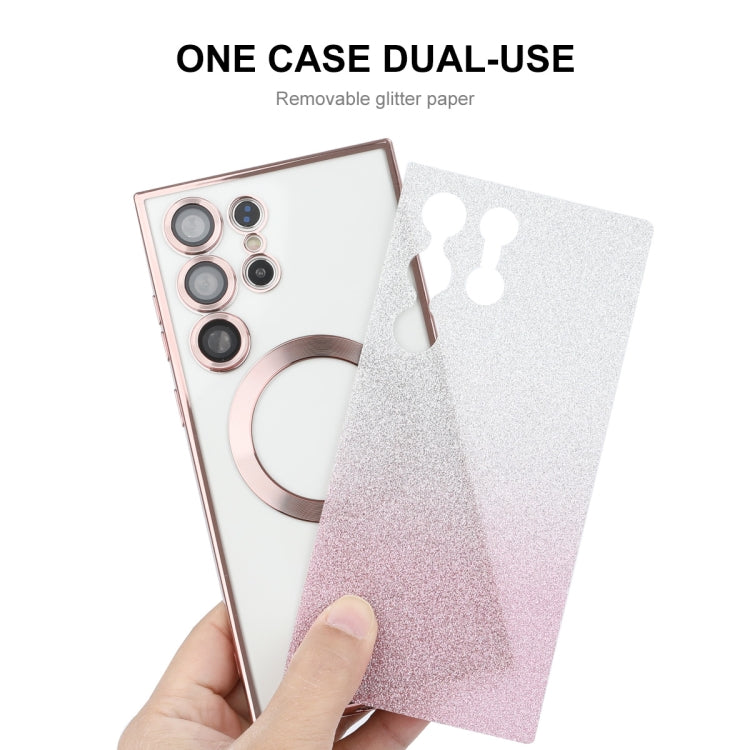 For Samsung Galaxy S24 Ultra 5G ENKAY Hat-Prince Magnetic Glitter Plated TPU Phone Case with Lens Film(Purple) by ENKAY