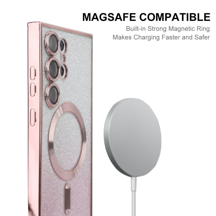 For Samsung Galaxy S24 Ultra 5G ENKAY Hat-Prince Magnetic Glitter Plated TPU Phone Case with Lens Film(Purple) by ENKAY