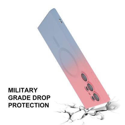 For Samsung Galaxy S23 Ultra 5G ENKAY Hat-Prince MagSafe Rainbow Gradient Silicone Phone Case with Lens Film(Purple Blue) by ENKAY