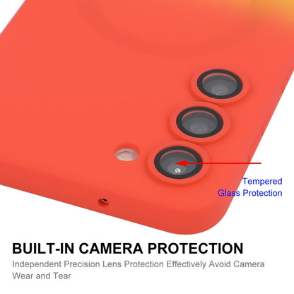 For Samsung Galaxy S24 5G ENKAY Hat-Prince MagSafe Rainbow Gradient Silicone Phone Case with Lens Film(Orange Yellow) by ENKAY