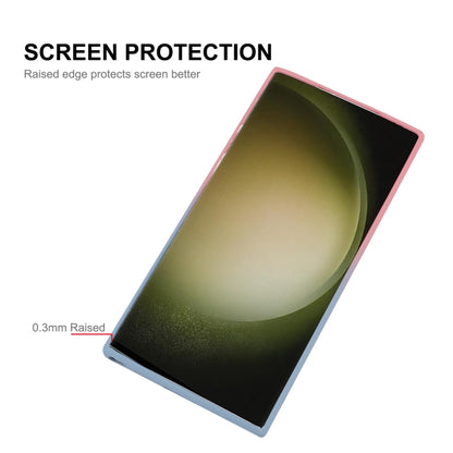 For Samsung Galaxy S24 Ultra 5G ENKAY Hat-Prince MagSafe Rainbow Gradient Silicone Phone Case with Lens Film(Orange Yellow) by ENKAY