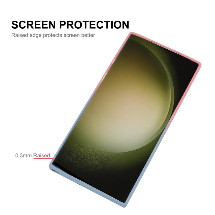 For Samsung Galaxy S25 Ultra 5G ENKAY Hat-Prince MagSafe Rainbow Gradient Silicone Phone Case with Lens Film(Orange Yellow) by ENKAY