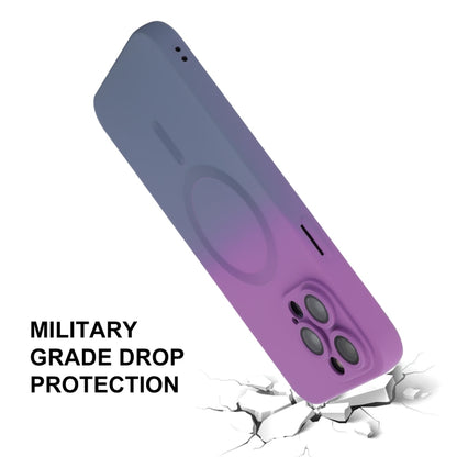 For iPhone 14 Pro ENKAY Hat-Prince MagSafe Rainbow Gradient Silicone Phone Case with Lens Film(Green Blue) by ENKAY