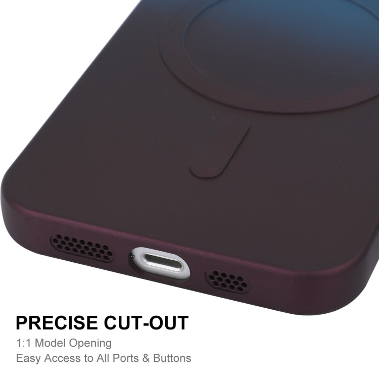 For iPhone 14 Plus ENKAY Hat-Prince MagSafe Rainbow Gradient Silicone Phone Case with Lens Film(Purple Blue) by ENKAY