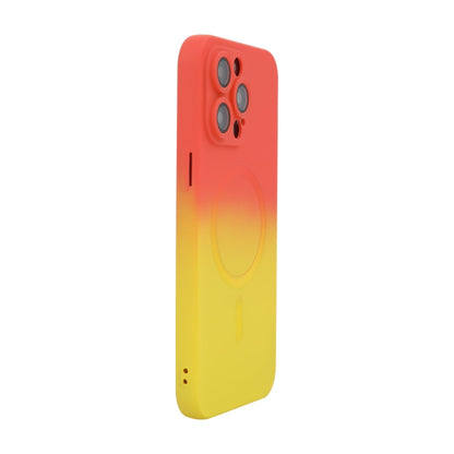 For iPhone 15 Pro Max ENKAY Hat-Prince MagSafe Rainbow Gradient Silicone Phone Case with Lens Film(Orange Yellow) by ENKAY