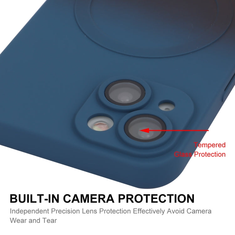 For iPhone 15 ENKAY Hat-Prince MagSafe Rainbow Gradient Silicone Phone Case with Lens Film(Pink Rose) by ENKAY