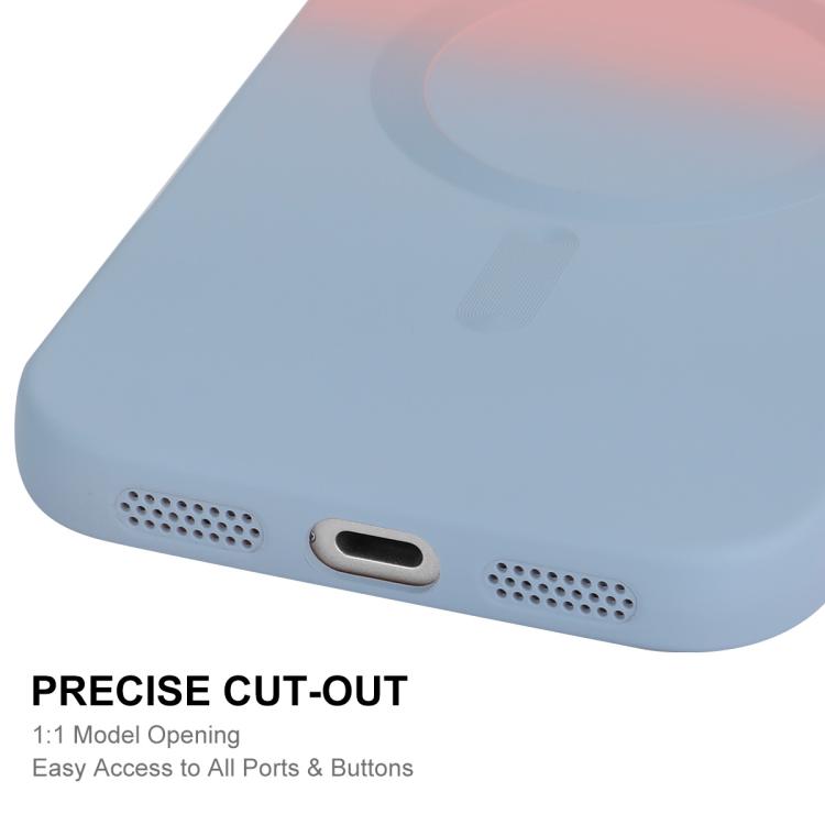 For iPhone 17 Pro Max ENKAY Hat-Prince MagSafe Rainbow Gradient Silicone Phone Case with Lens Film(Dark Blue) by ENKAY
