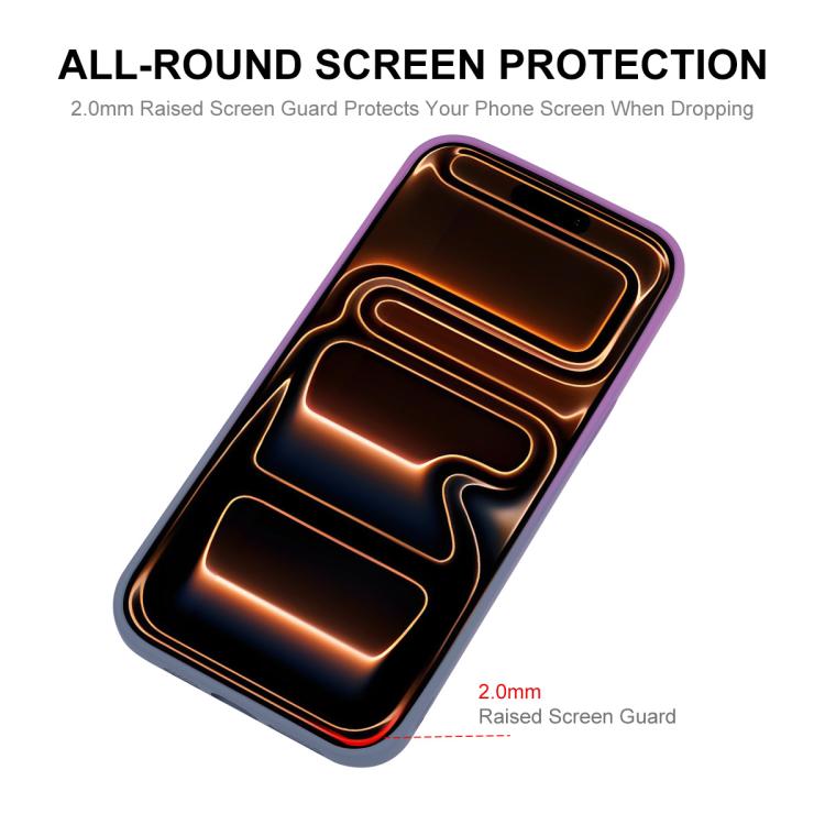 For iPhone 17 Pro ENKAY Hat-Prince MagSafe Rainbow Gradient Silicone Phone Case with Lens Film(Pink Rose) by ENKAY