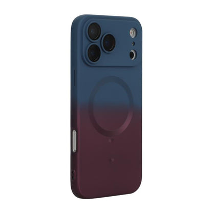 For iPhone 17 Pro ENKAY Hat-Prince MagSafe Rainbow Gradient Silicone Phone Case with Lens Film(Dark Blue) by ENKAY