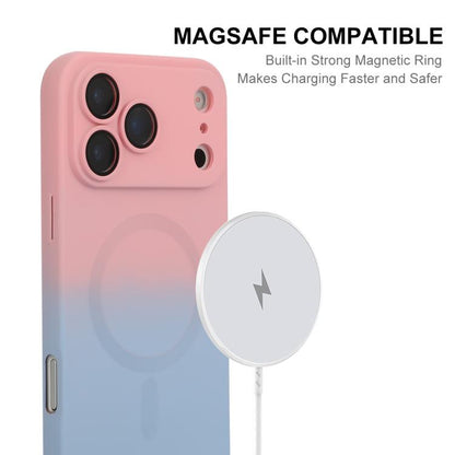 For iPhone 17 Pro ENKAY Hat-Prince MagSafe Rainbow Gradient Silicone Phone Case with Lens Film(Dark Blue) by ENKAY