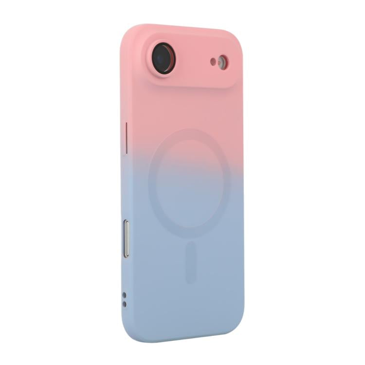 For iPhone Air ENKAY Hat-Prince MagSafe Rainbow Gradient Silicone Phone Case with Lens Film(Pink Blue) by ENKAY